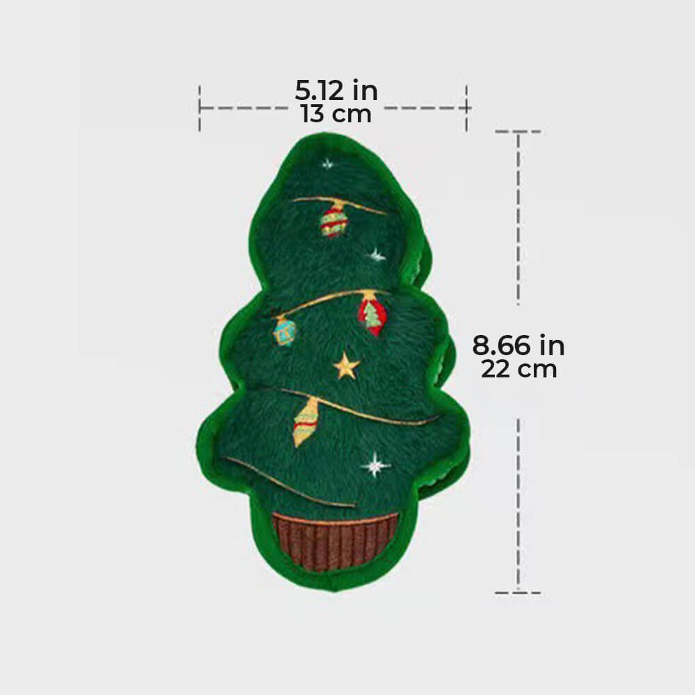 Interaktives Hundespielzeug aus Plüsch mit Weihnachtsbaum und Quietschfunktion Zahnreinigung