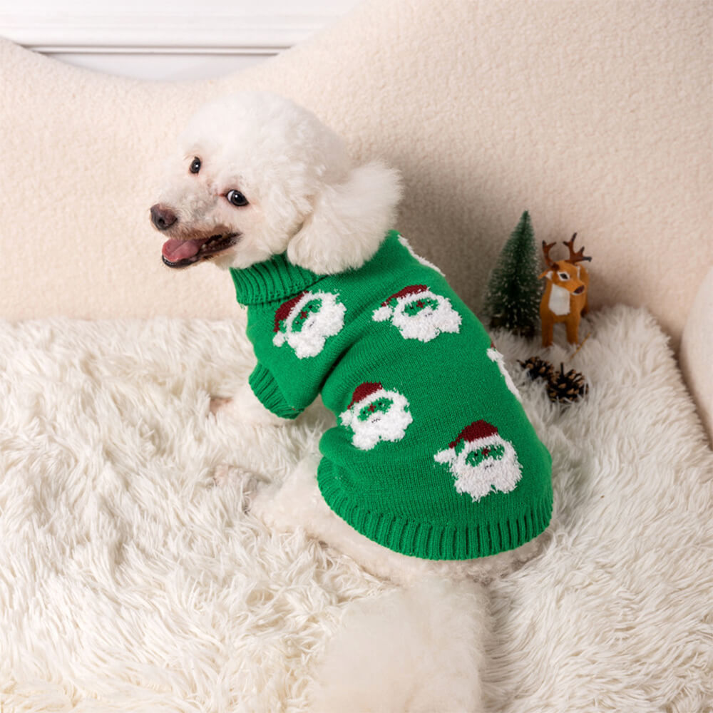 Weihnachtsrollkragenpullover für Hunde - passender Pullover für Hunde und Besitzer