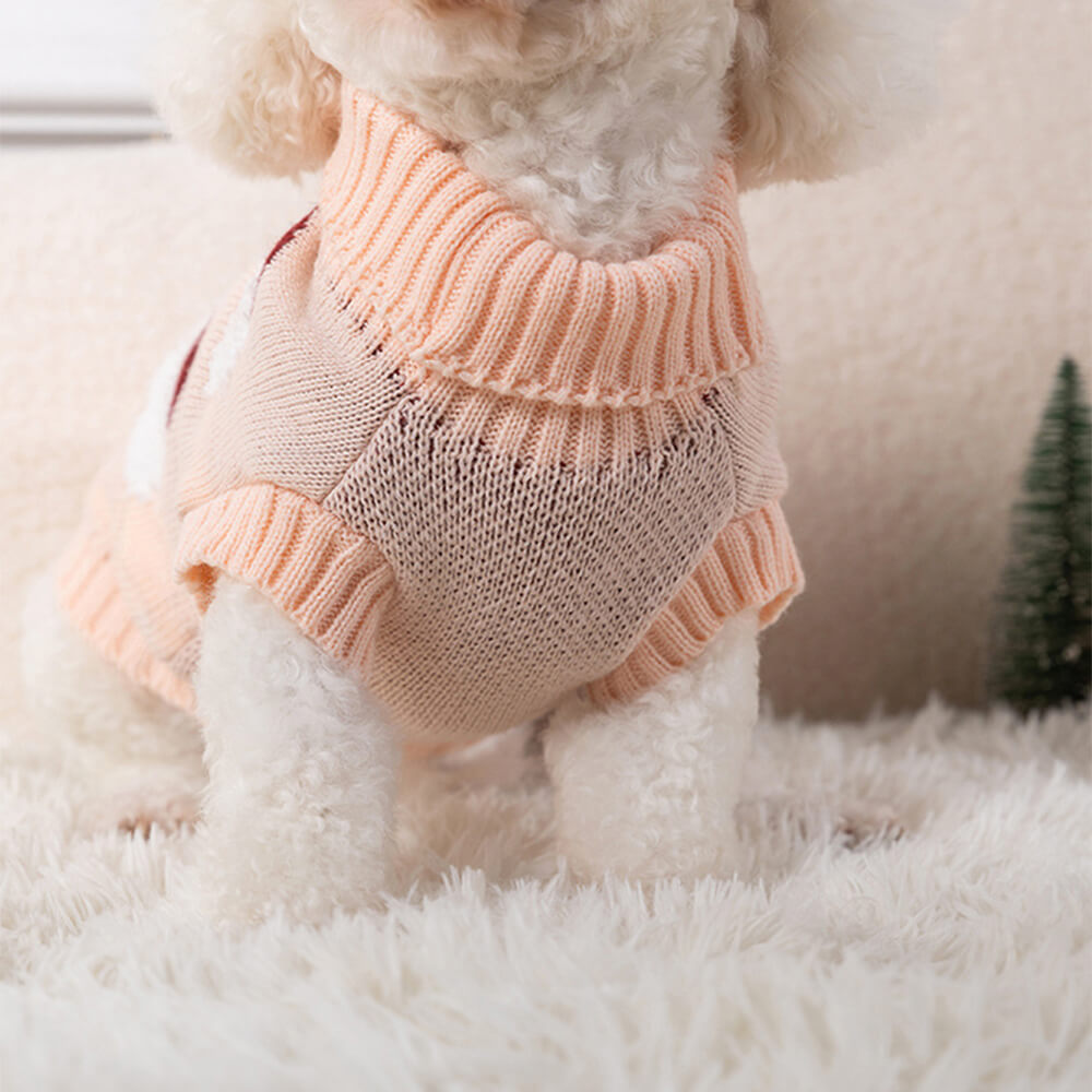 Weihnachtsrollkragenpullover für Hunde - passender Pullover für Hunde und Besitzer