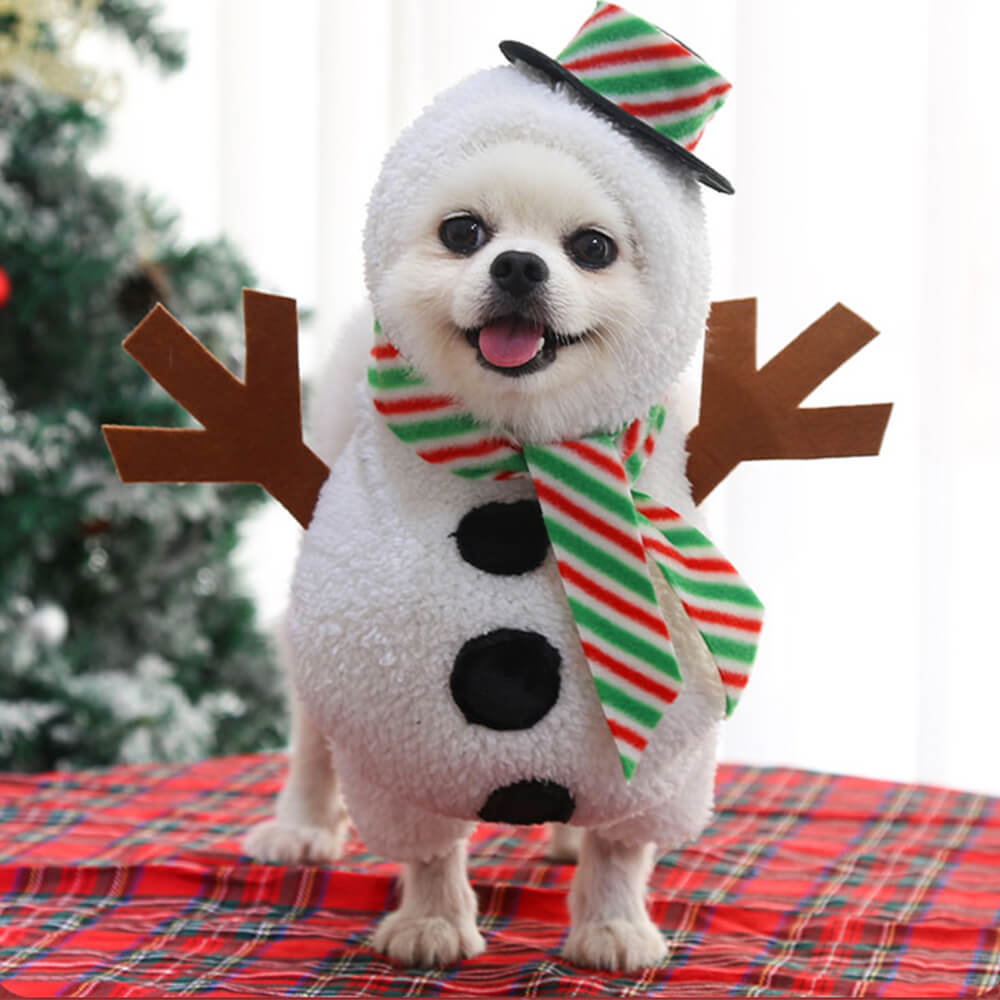 Weihnachtskostüm mit laufendem Schneemann Cosplay-Outfit für Hunde und Katzen