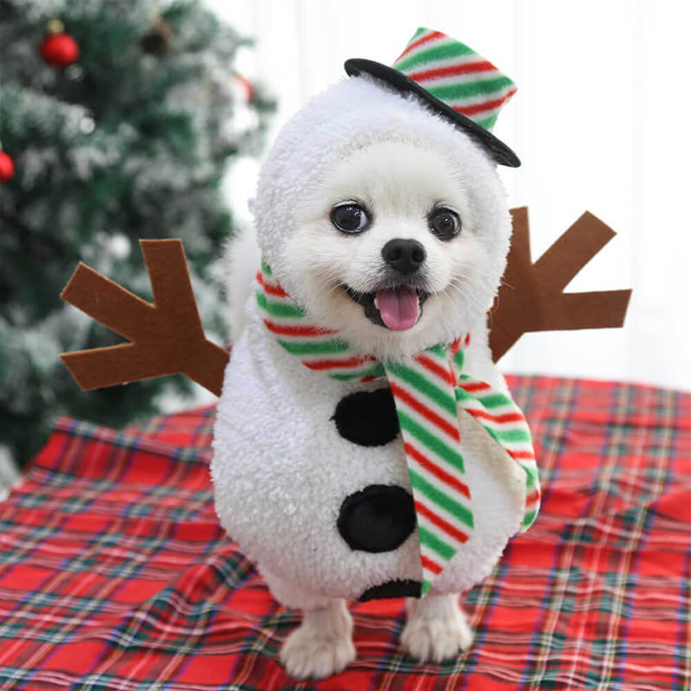 Weihnachtskostüm mit laufendem Schneemann Cosplay-Outfit für Hunde und Katzen