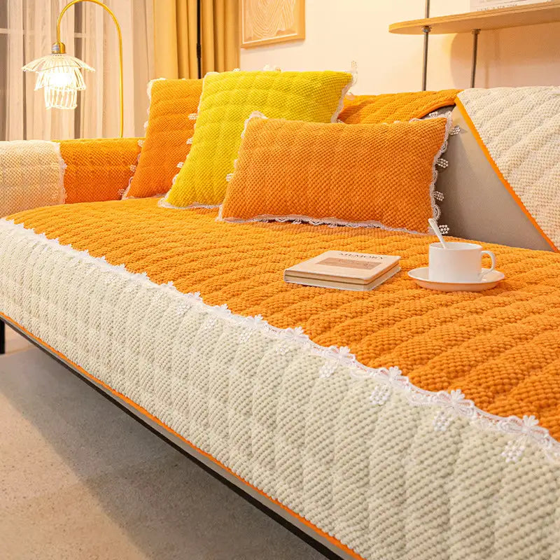Corduroy Warm Kratzfeste Sofa-Schutzhülle