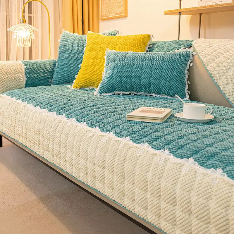 Corduroy Warm Kratzfeste Sofa-Schutzhülle