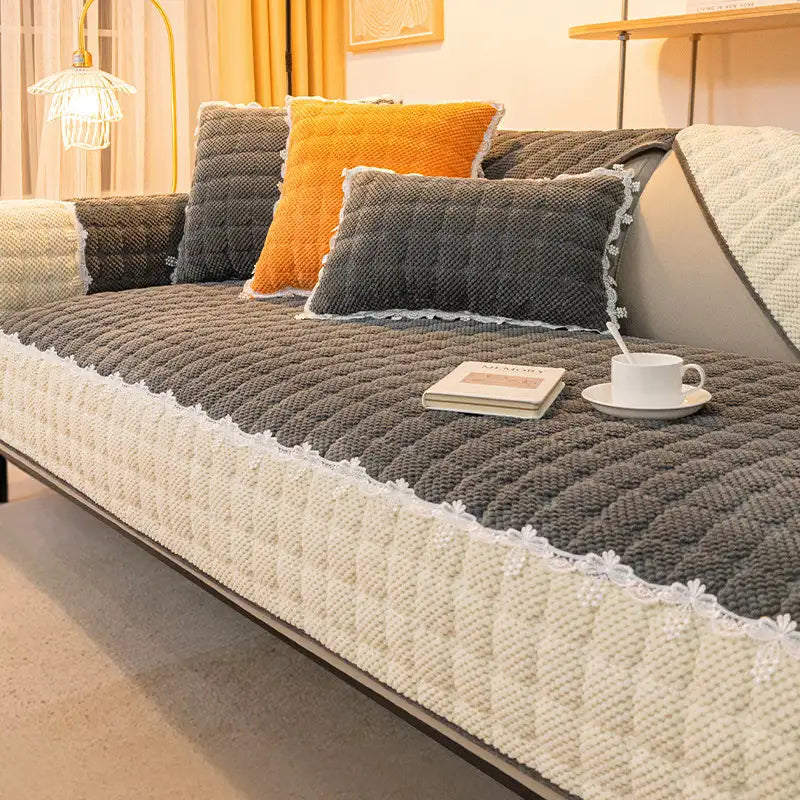 Corduroy Warm Kratzfeste Sofa-Schutzhülle