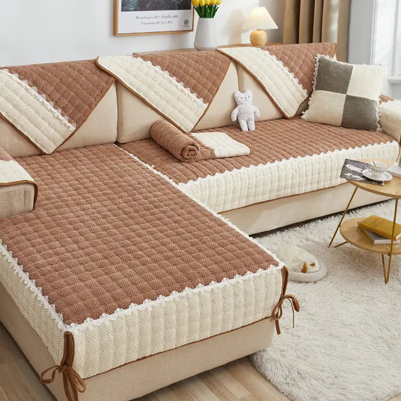 Corduroy Warm Kratzfeste Sofa-Schutzhülle