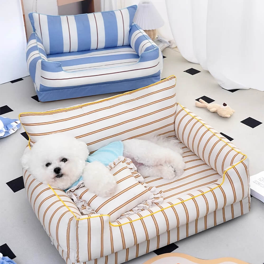 Rundum weich Baumwoll-Sofa-Bett für Hunde und Katzen mit Kissen