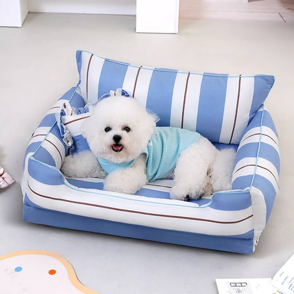 Rundum weich Baumwoll-Sofa-Bett für Hunde und Katzen mit Kissen