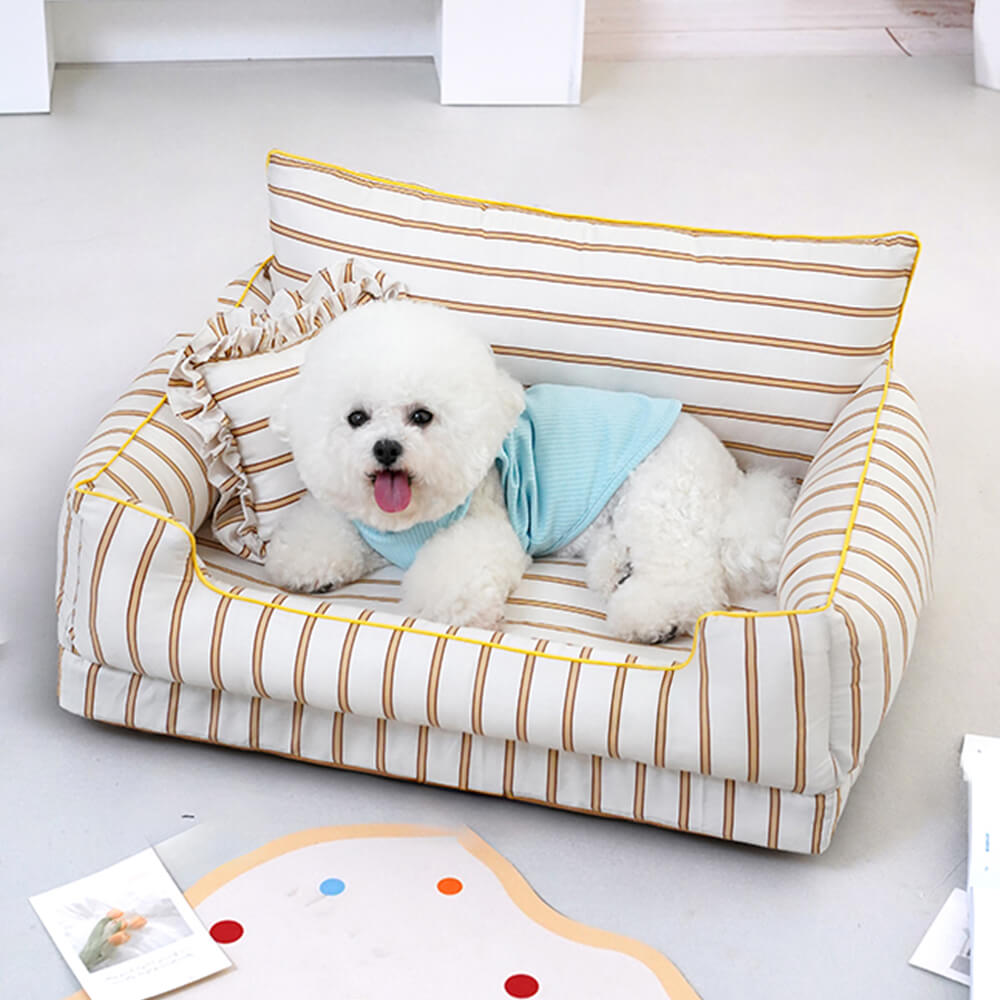 Rundum weich Baumwoll-Sofa-Bett für Hunde und Katzen mit Kissen