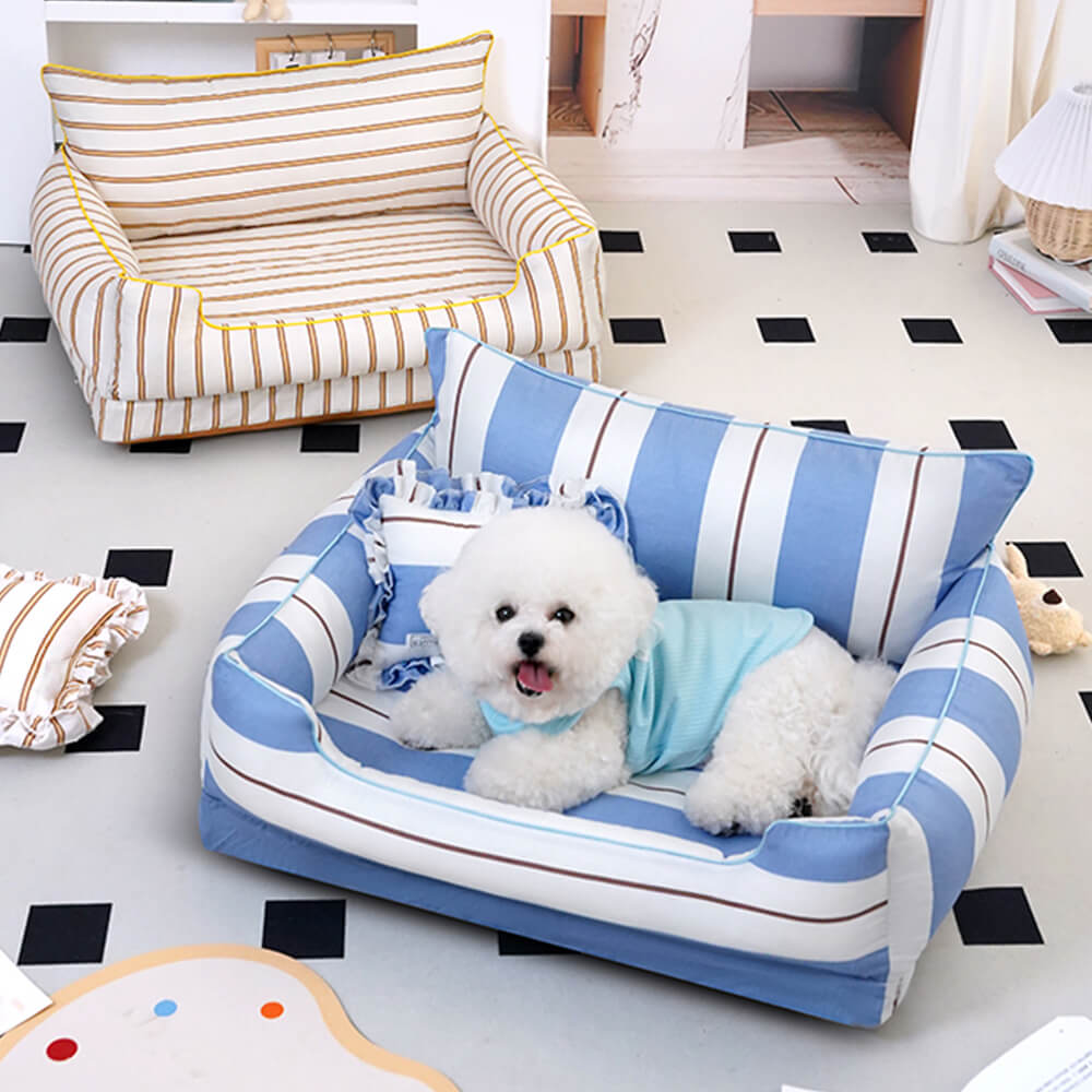 Rundum weich Baumwoll-Sofa-Bett für Hunde und Katzen mit Kissen