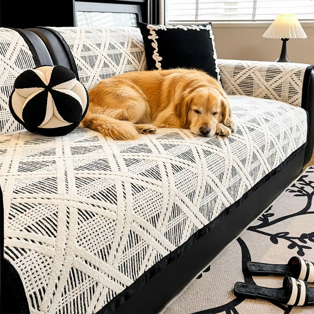 Kreatives Karomuster Anti-Kratz- und rutschfester Sofabezug - geeignet für alle Jahreszeiten