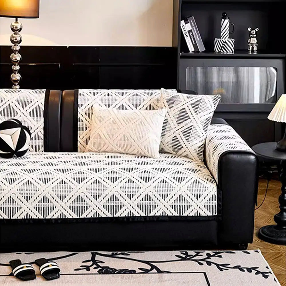 Kreatives Karomuster Anti-Kratz- und rutschfester Sofabezug - geeignet für alle Jahreszeiten