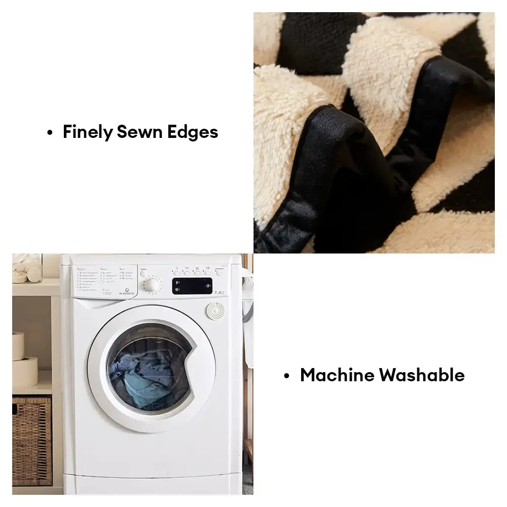 Diamantmuster-Plüschsofaüberwurf