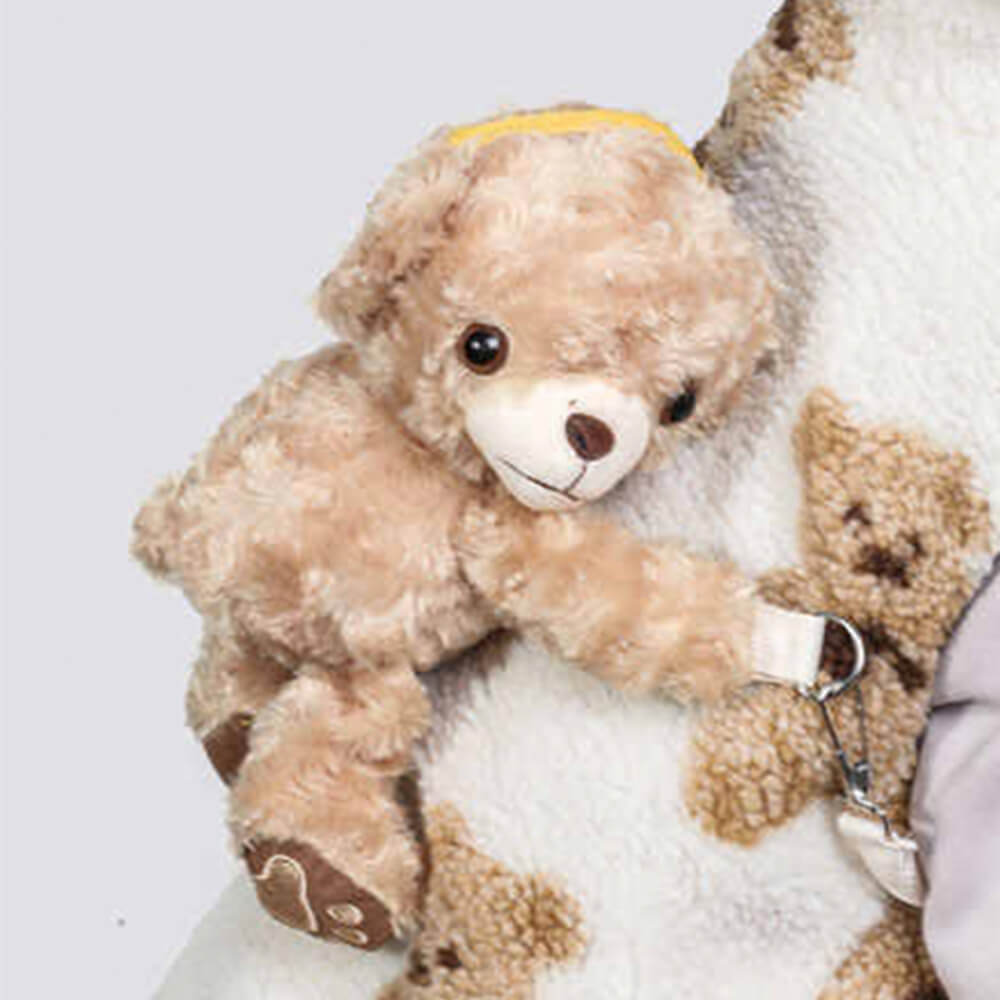 Strapazierfähige Warme Hundejacke aus Kunstlammwolle mit Teddybär-Rucksack