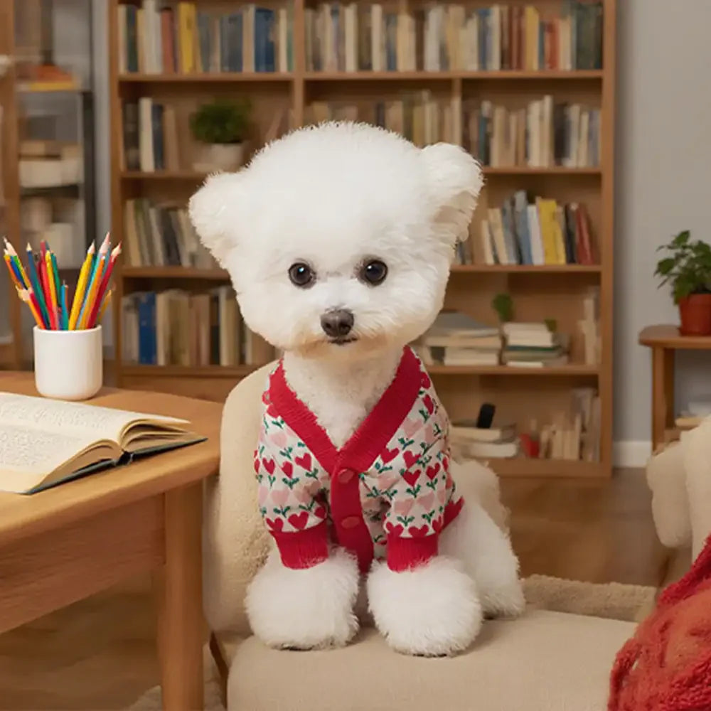 Fair Isle Herzmuster Dachshund Cardigan Hundesweater