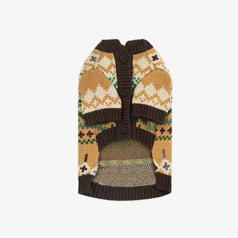 Fair Isle Vintage-Muster Dachshund und kleiner bis mittelgroßer Hund Pullover
