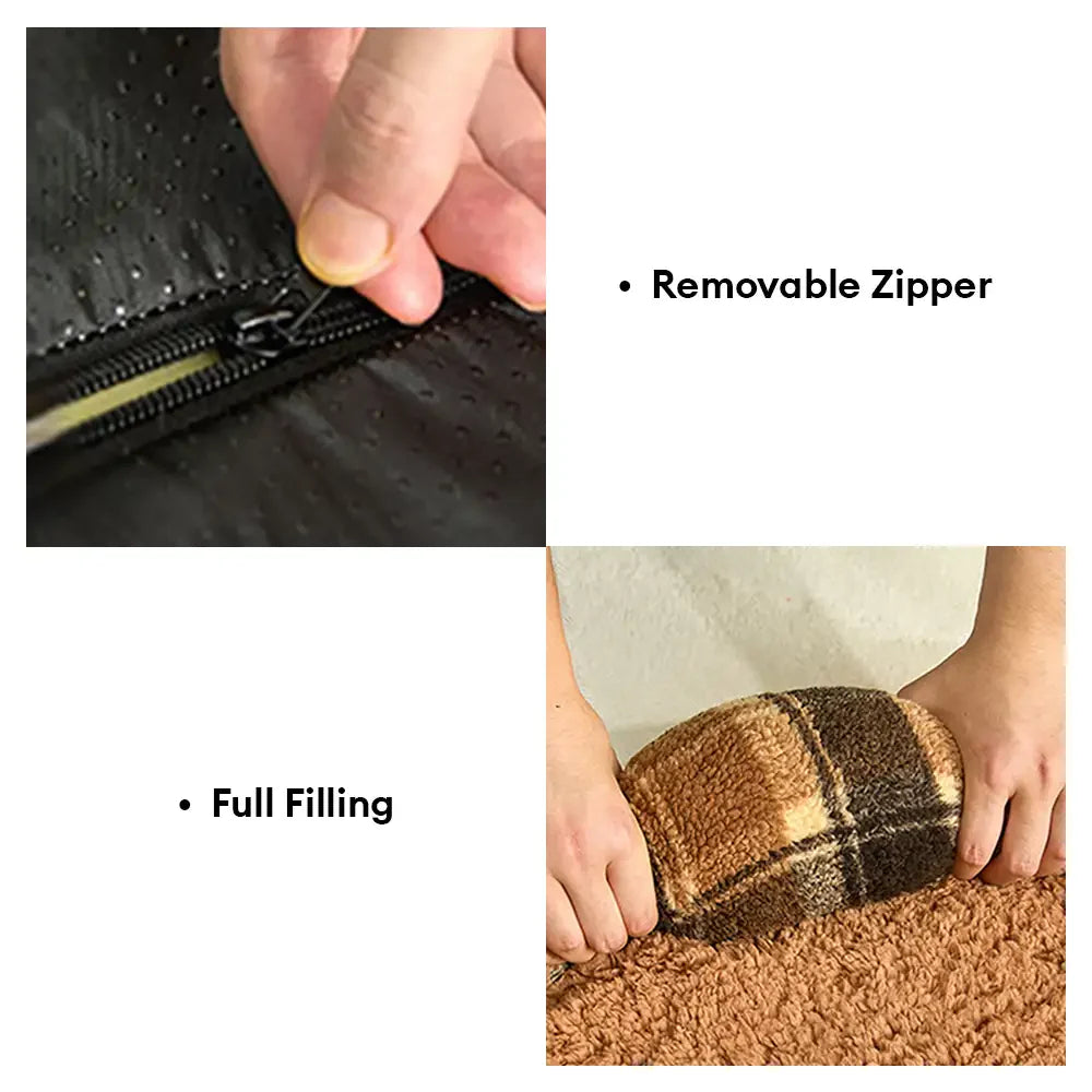 Künstliches Lammfell U-förmiges abnehmbares waschbares orthopädisches Haustierbett