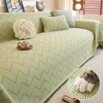 Faux-Leinen Kratzfester Möbel Schutzhülle Sofa Decke Couchbezug