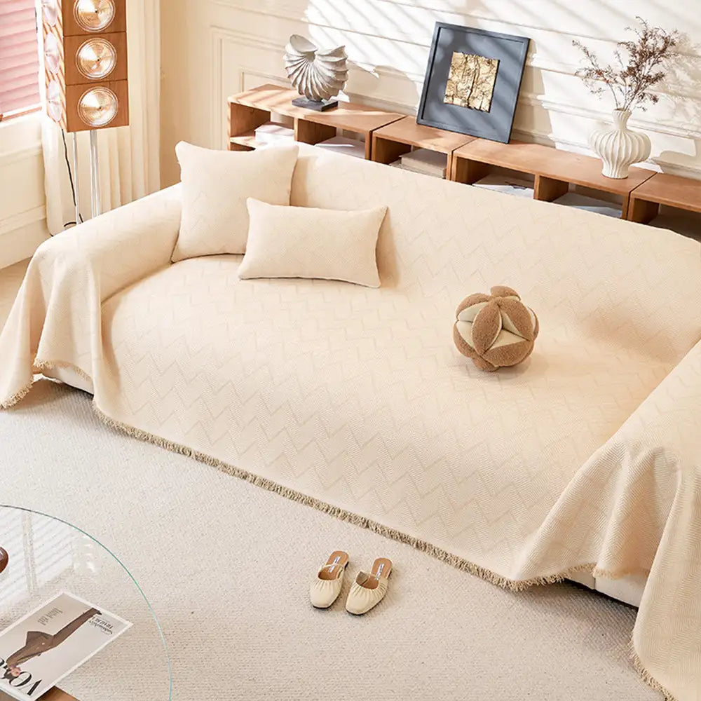 Faux-Leinen Kratzfester Möbel Schutzhülle Sofa Decke Couchbezug