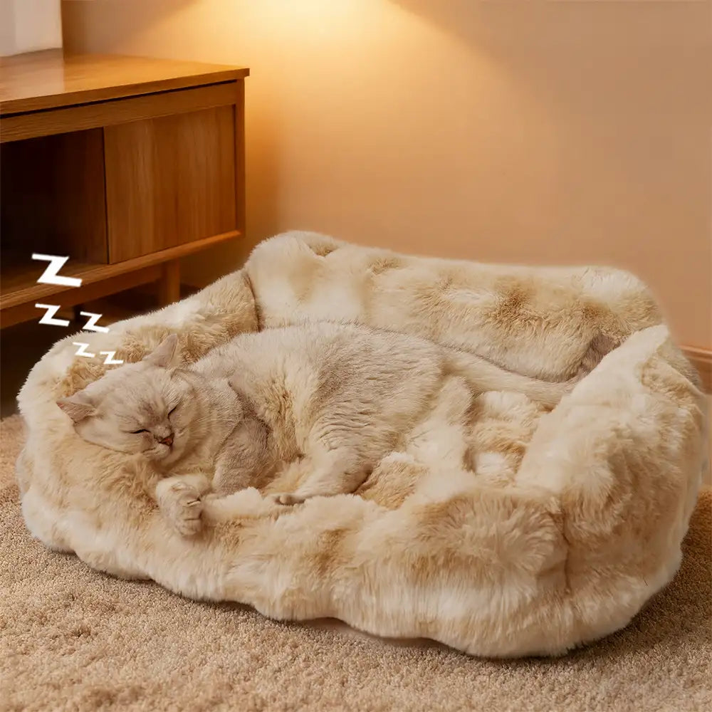 Faux Rabbit Velvet Flauschiges Weiches Hunde- und Katzen-Sofa-Bett