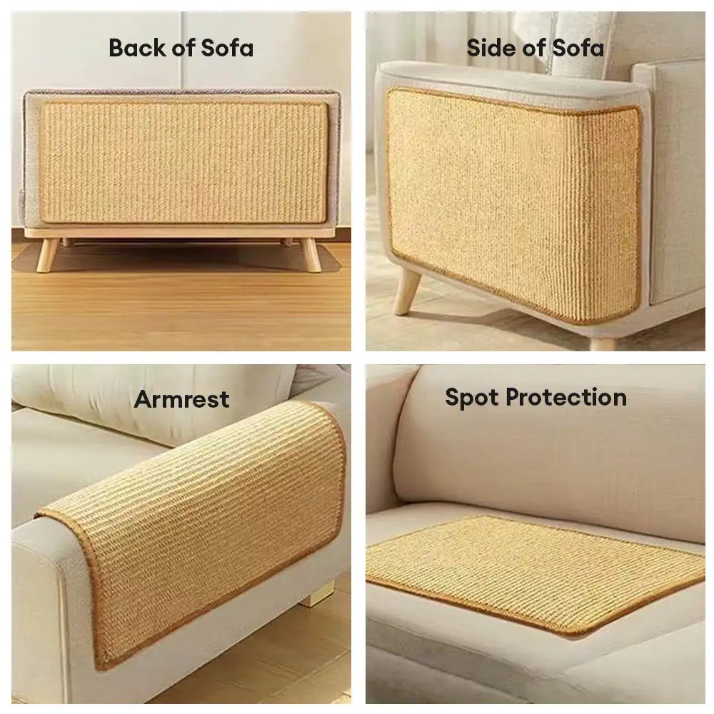 Faux Sisal Katzenkratzmatte Sofa-Schutz mit Klettverschluss