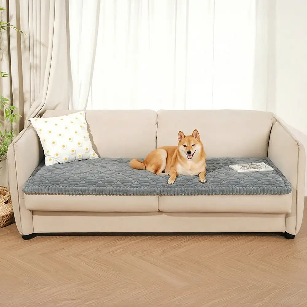 Fluffiger, fusseliger haustierfreundlicher Sofaschoner, waschbarer Couchbezug, Haustiermatte