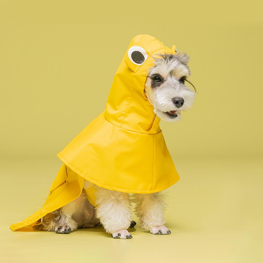 Wasserdichter Leichter Poncho-Regenmantel mit Kapuze für Hunde im Frosch-Design