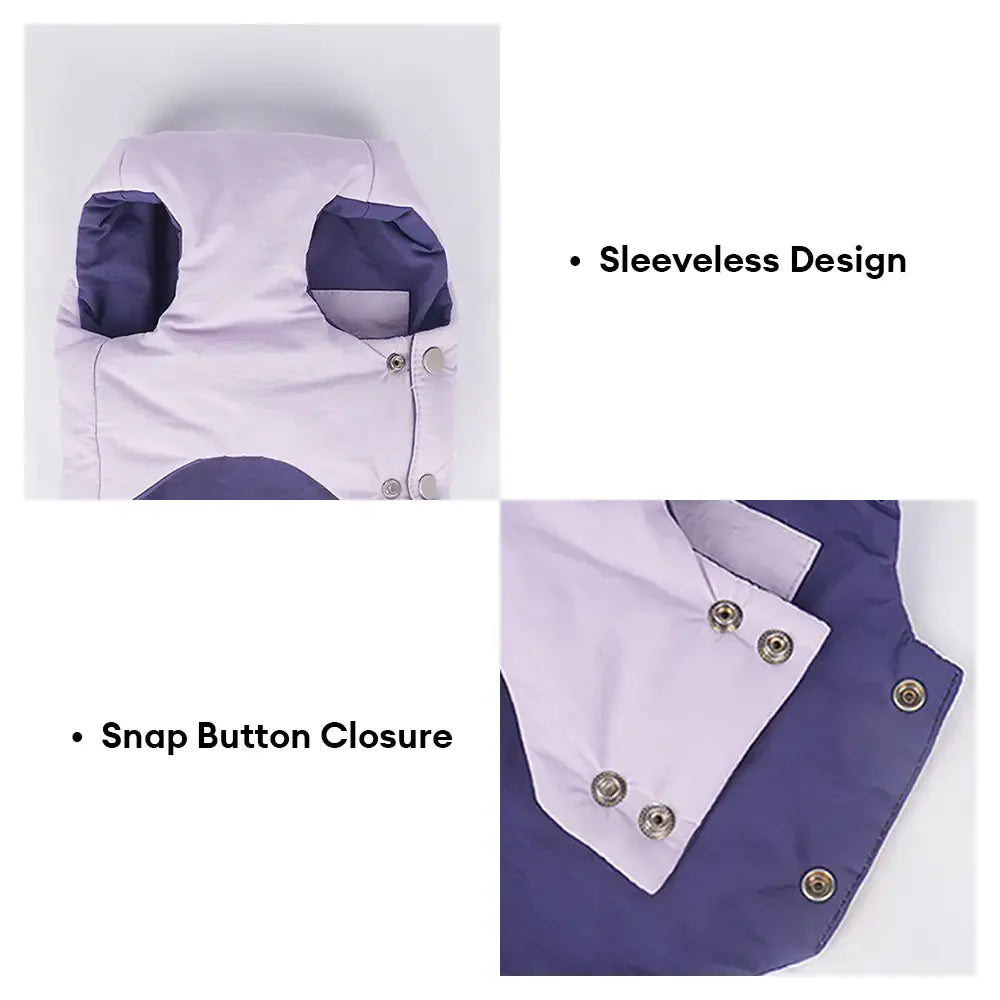 Funktionale farbblockierte, doppelseitige, umkehrbare Hundeweste.