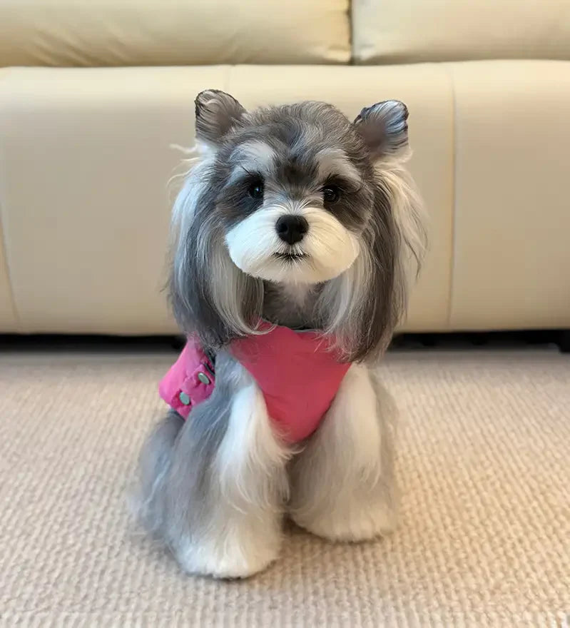 Funktionale farbblockierte, doppelseitige, umkehrbare Hundeweste.