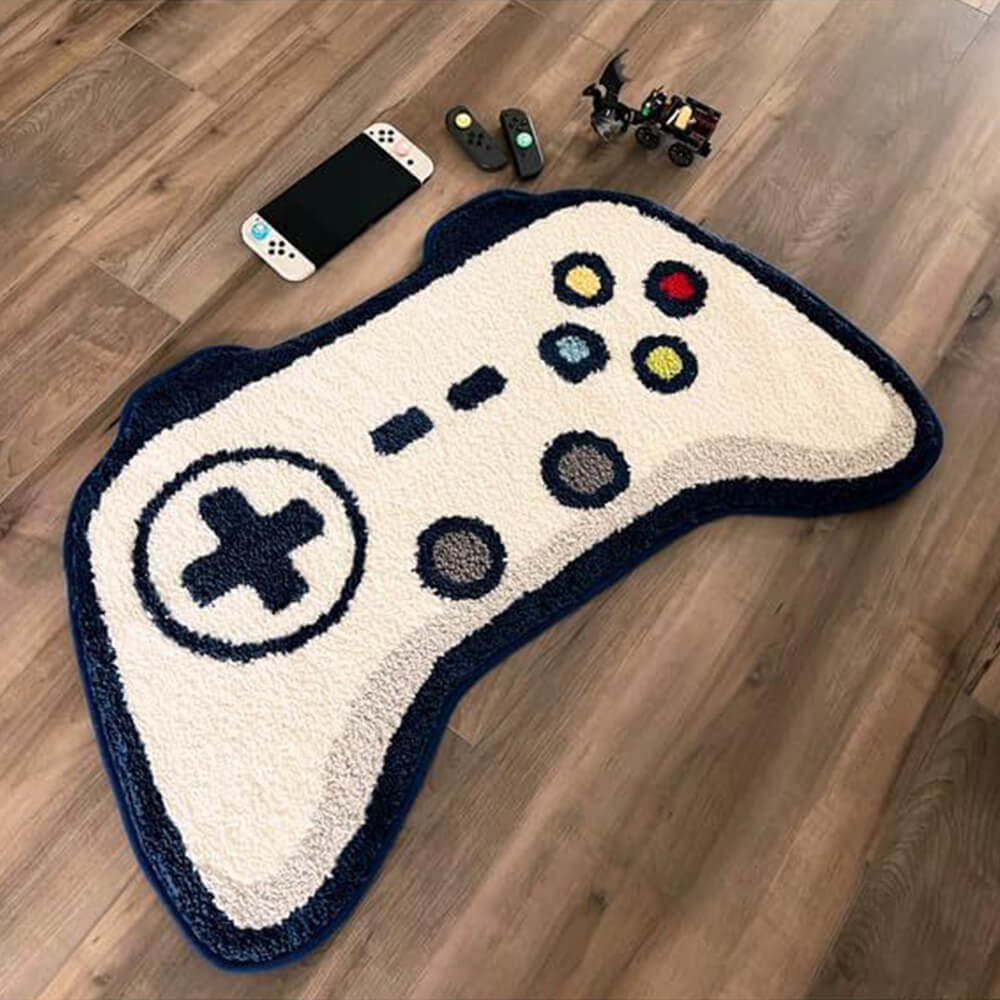 Bedruckter Teppich aus Kunstkaschmir in Form eines Gamecontrollers