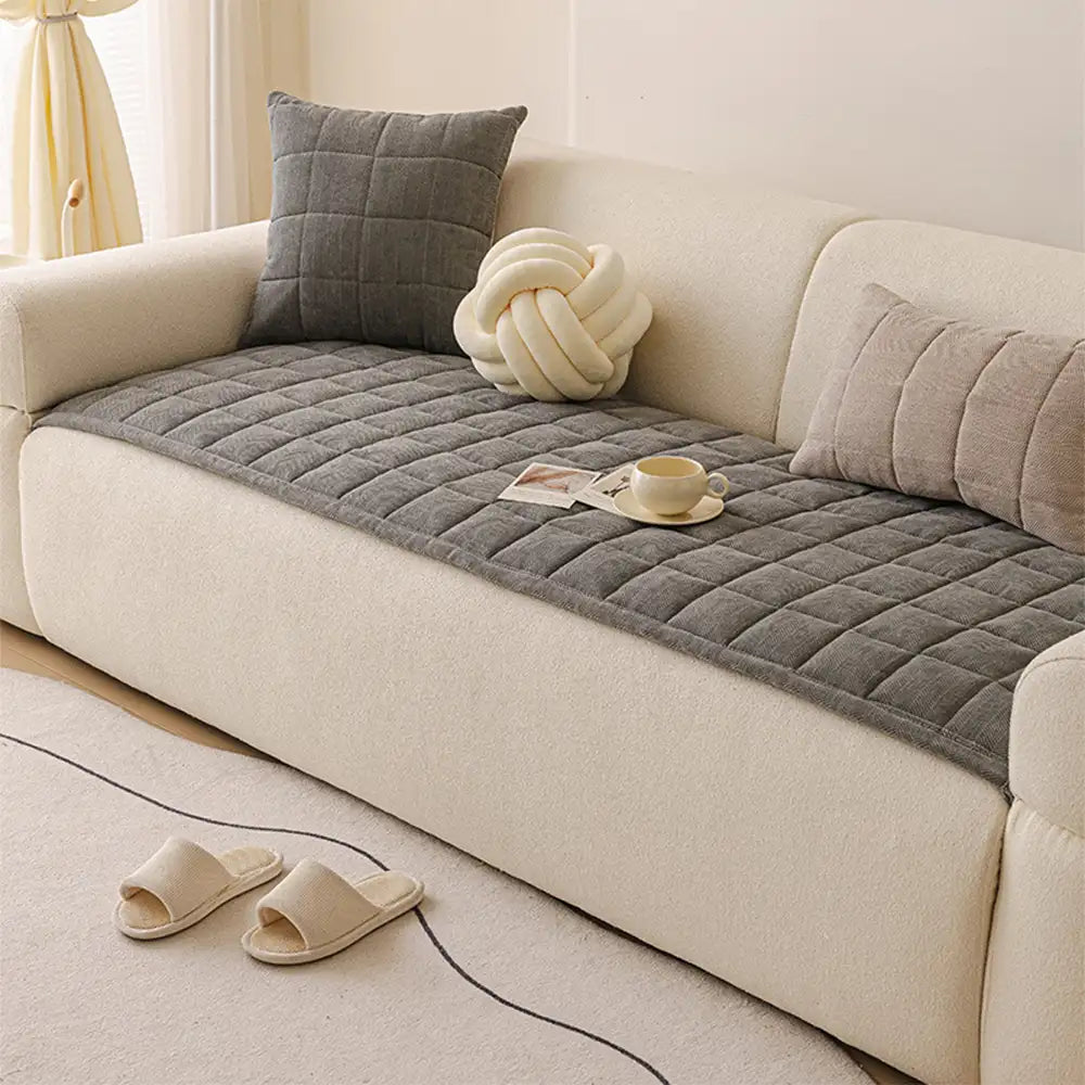 Zickzack-Chenille Elegante Atmungsaktive Sofadecke Rutschfeste Couchhülle