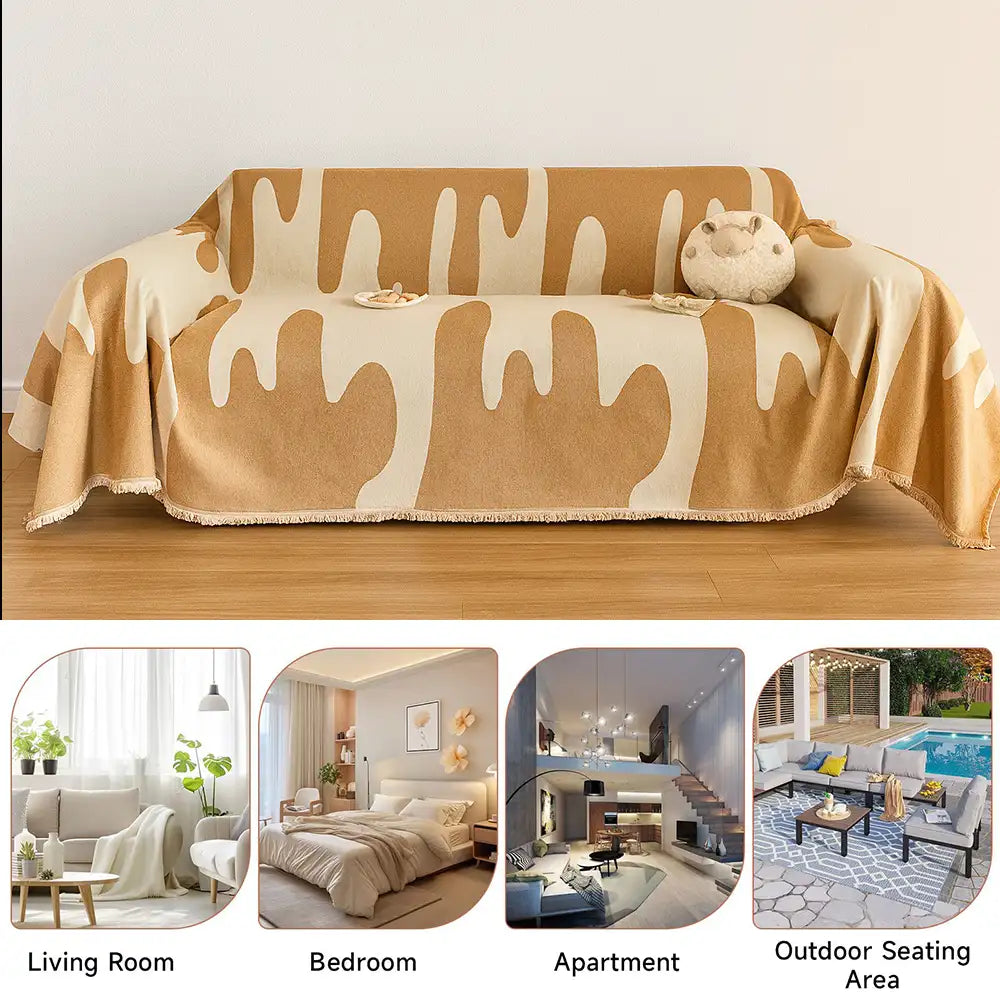 Eiscreme-Welle Chenille All Seasons Universelle Multifunktionale Komplettabdeckung für Sofas
