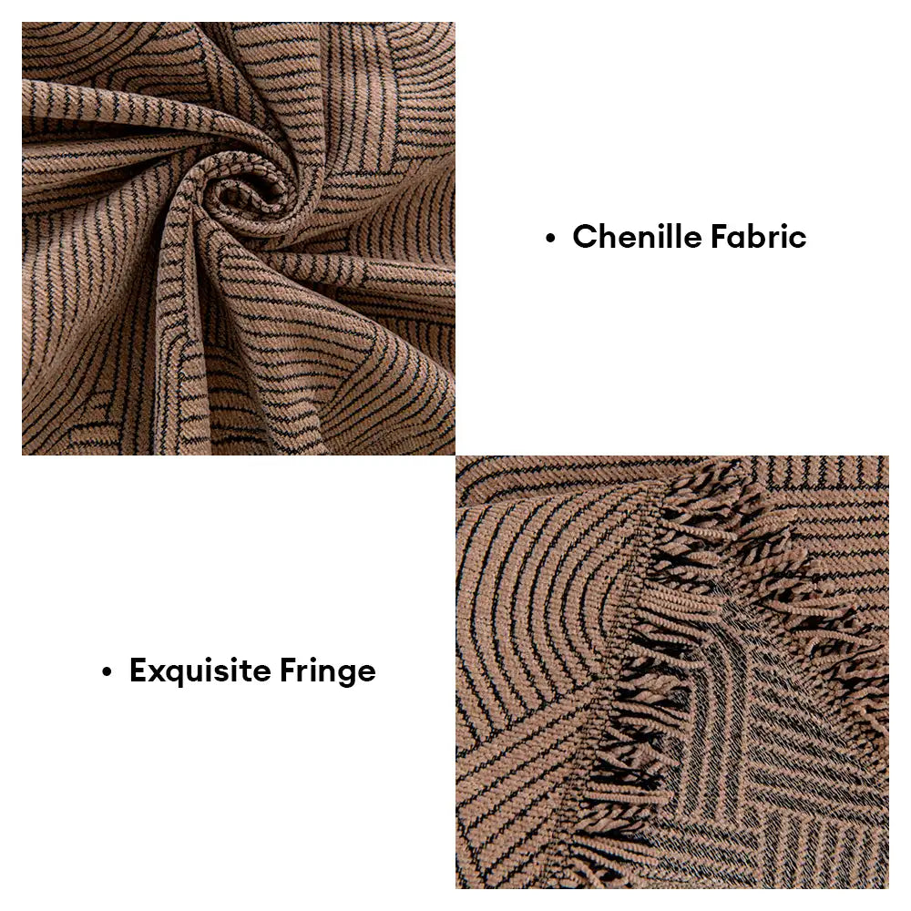 Linienmuster Chenille Bequemer Kratzfester Sofaschoner Couchbezug