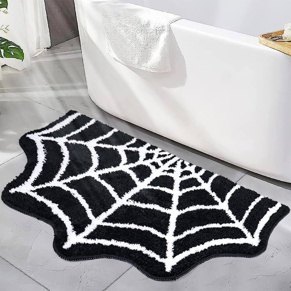 Luxuriöser Halloween-Teppich aus Kunstkaschmir mit Spinnennetz-Design