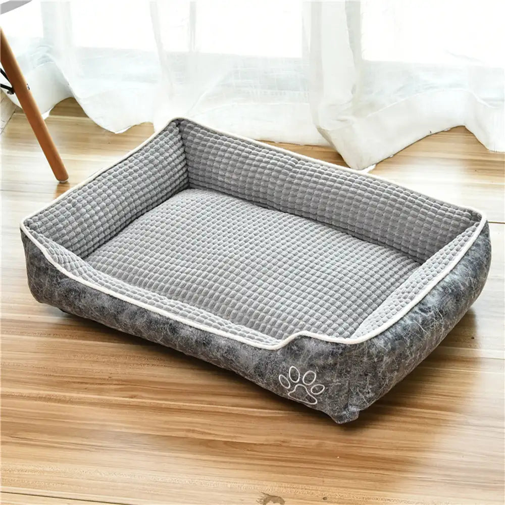 Luxoriöses Kunstleder Weiches Fleece Waschbares Hundesofa-Bett