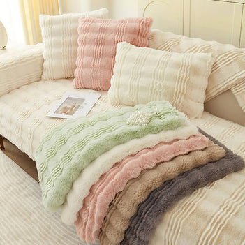 Rutschfester Moderner Bequemer Sofabezug aus Kaninchenfellimitat