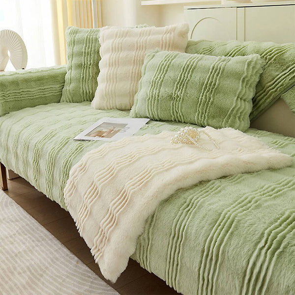 Rutschfester Moderner Bequemer Sofabezug aus Kaninchenfellimitat