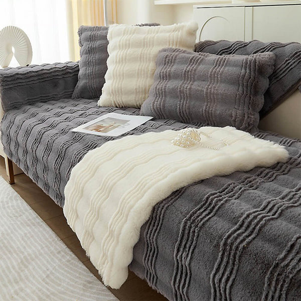 Rutschfester Moderner Bequemer Sofabezug aus Kaninchenfellimitat