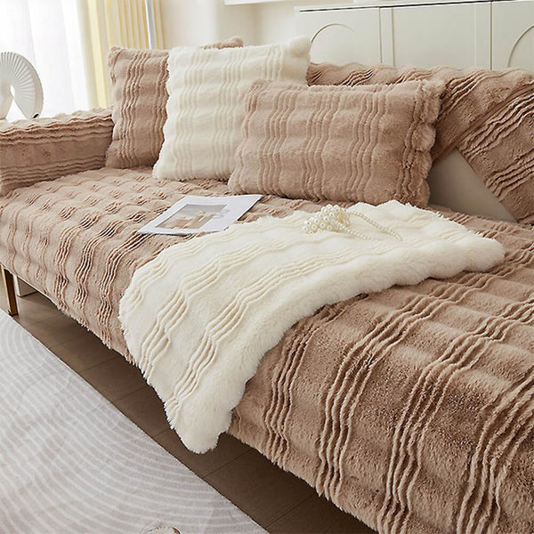 Rutschfester Moderner Bequemer Sofabezug aus Kaninchenfellimitat
