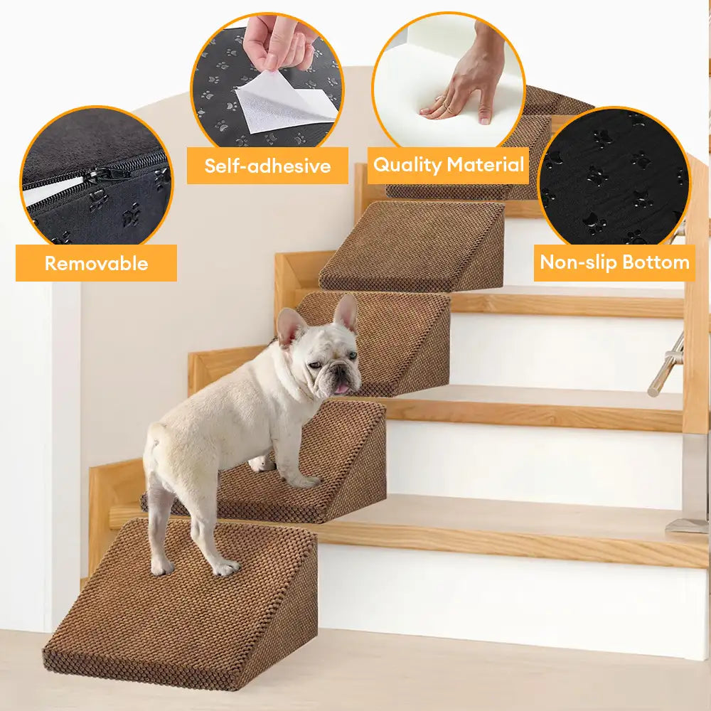 Modulare Schaumstoff-Hundetreppe für Treppen mit Klettverschluss