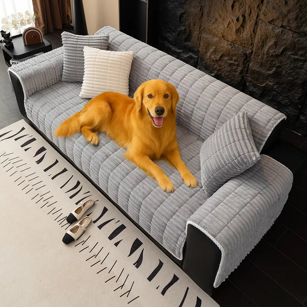 Einsitzer Bequemer Fleece Sofa Schutzhülle Rutschfeste Couchbezug