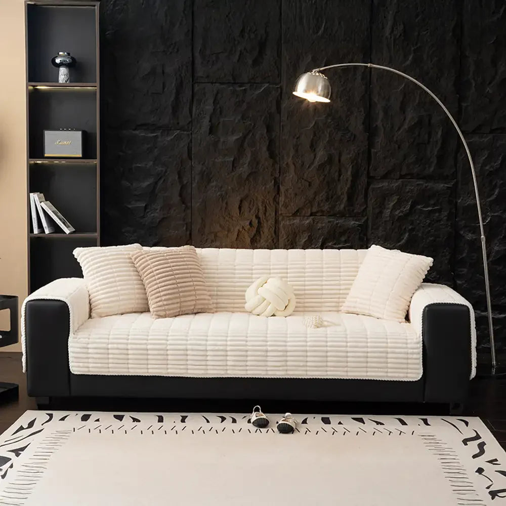 Einsitzer Bequemer Fleece Sofa Schutzhülle Rutschfeste Couchbezug