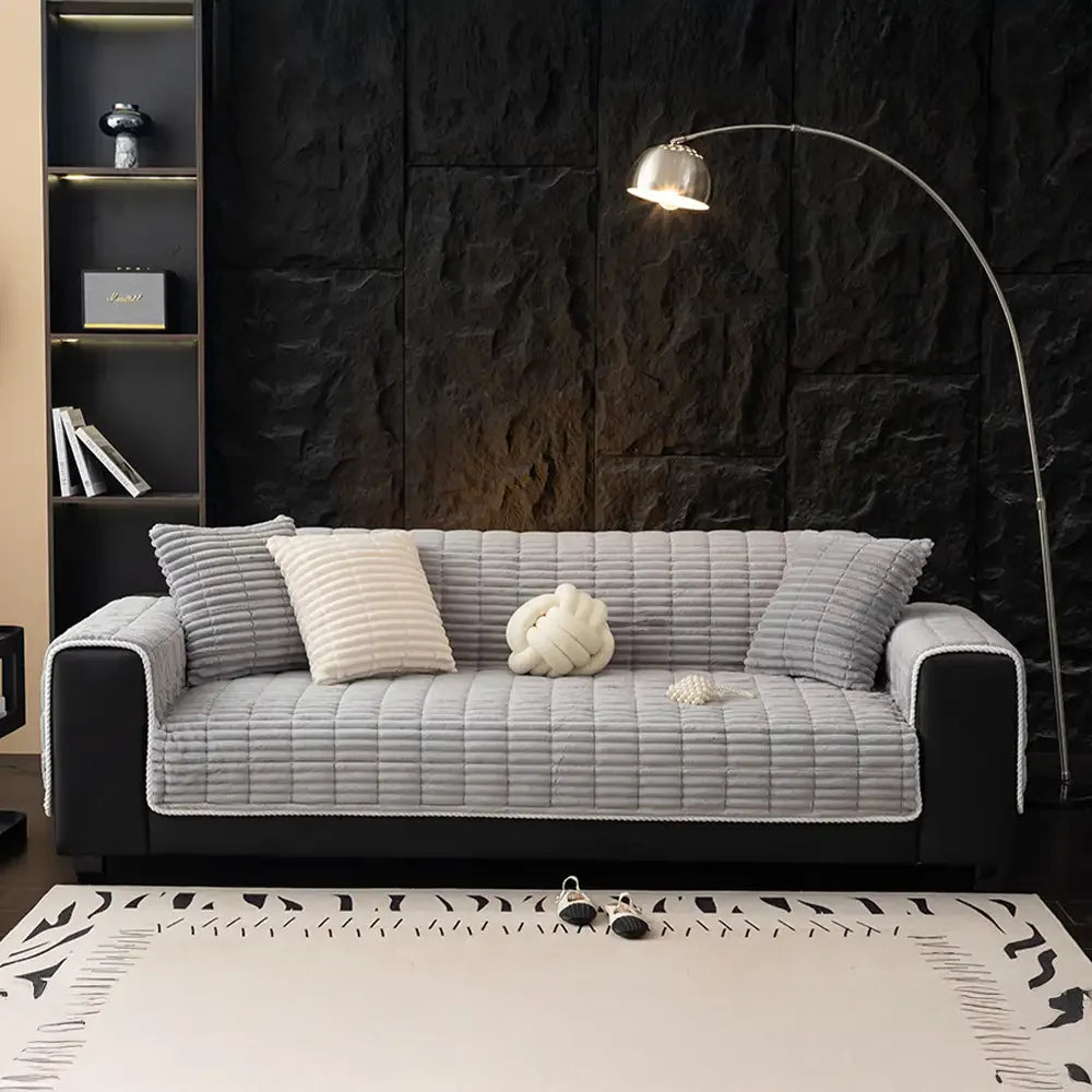 Einsitzer Bequemer Fleece Sofa Schutzhülle Rutschfeste Couchbezug