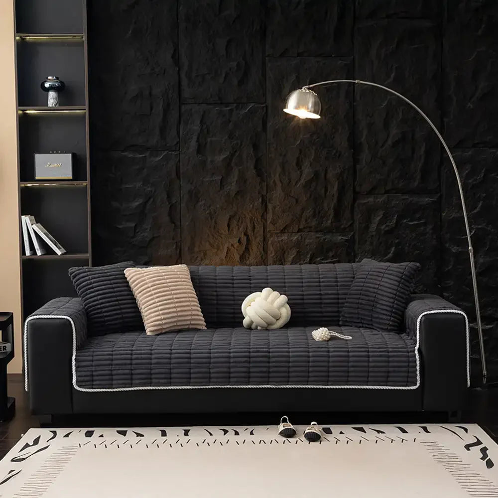 Einsitzer Bequemer Fleece Sofa Schutzhülle Rutschfeste Couchbezug