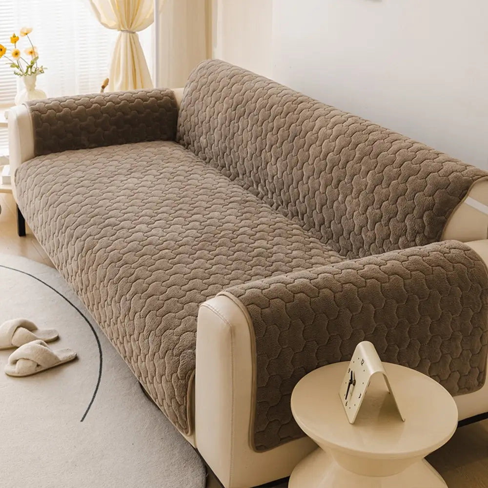 Einzelstück Kurzer Plüsch Bequeme Hautfreundliche Möbel Schutz Couchbezug - Puzzle