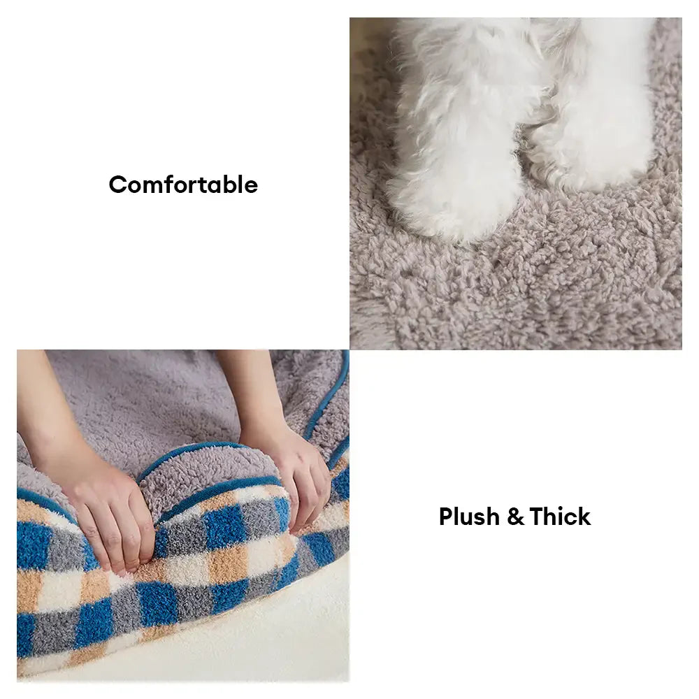 Ovaler Teddy-Velours-Hundebett mit großem Platz für bequemen Tiefschlaf im Donut-Stil