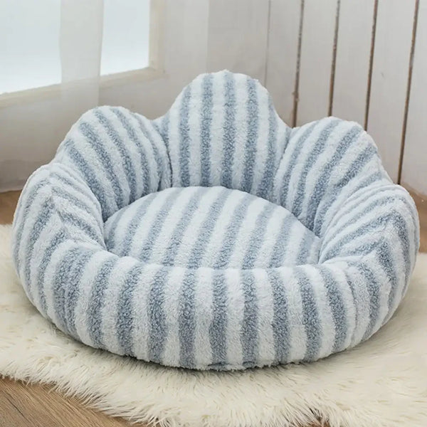 Blütenblattförmiges gestreiftes Plüsch-Hundebett