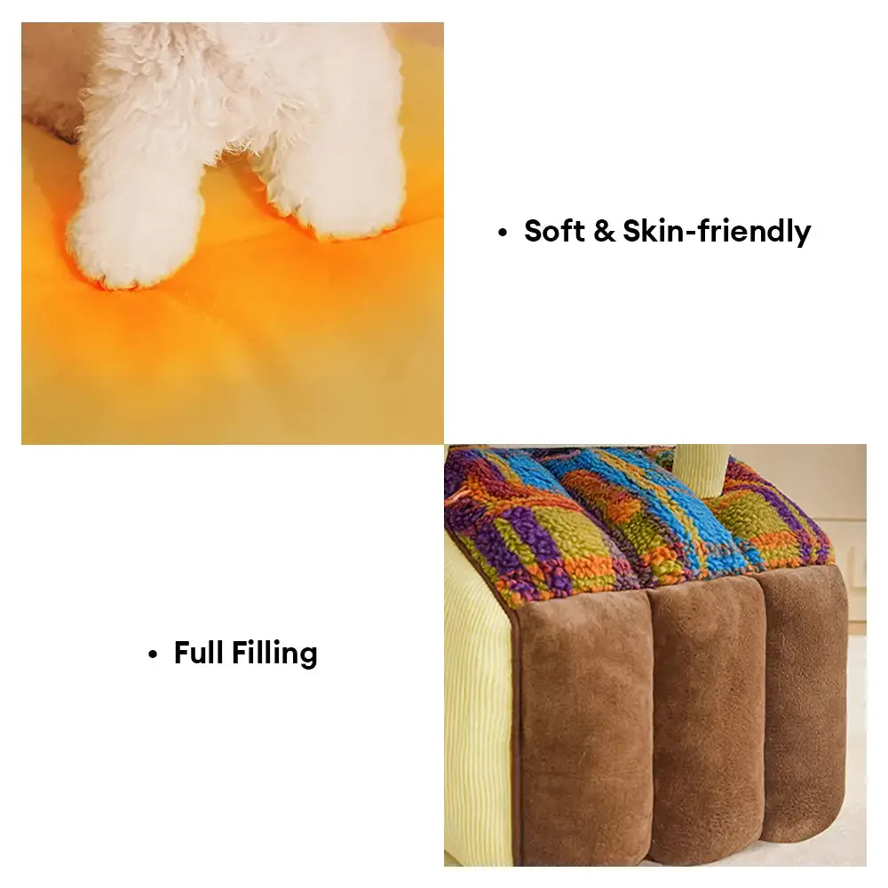 Plaid Retro Gemütlicher Höhlenstil Warmer Tiefer Schlaf Hund- und Katzenbett - Retro Haus
