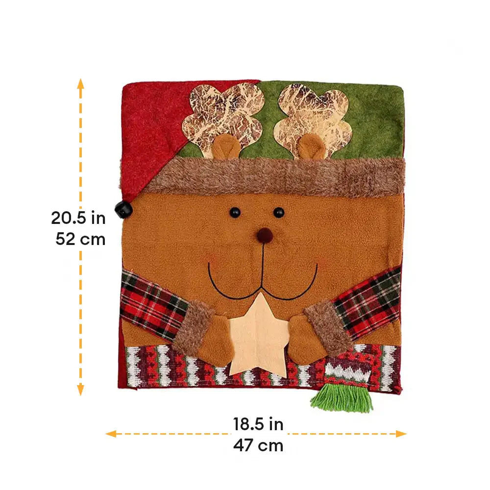 Verspielte Weihnachtsdekoration Elch Schneemann Stuhlhusse