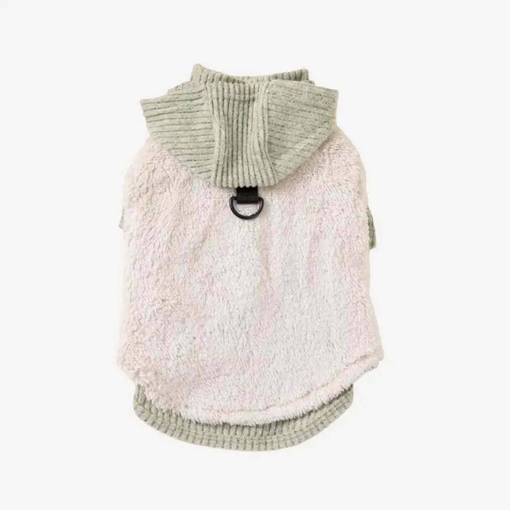 Plüschmantel und passendes Rollkragenpullover-Zwei-Teile-Hundekostüm-Set