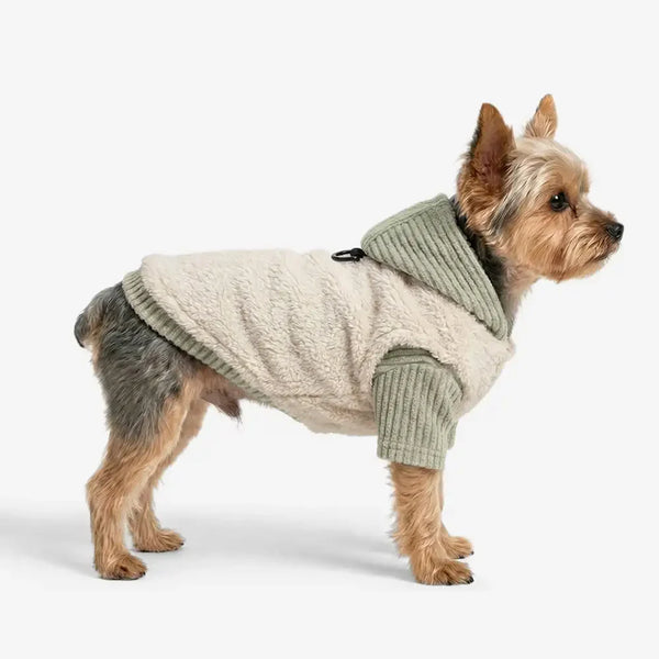 Plüschmantel und passendes Rollkragenpullover-Zwei-Teile-Hundekostüm-Set
